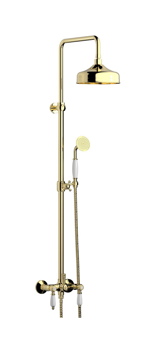 Душевая колонна с термостатом в комплекте с душевым гарнитуром. WE ARE IB hl800ii_2 Pale Gold Indoor Shower