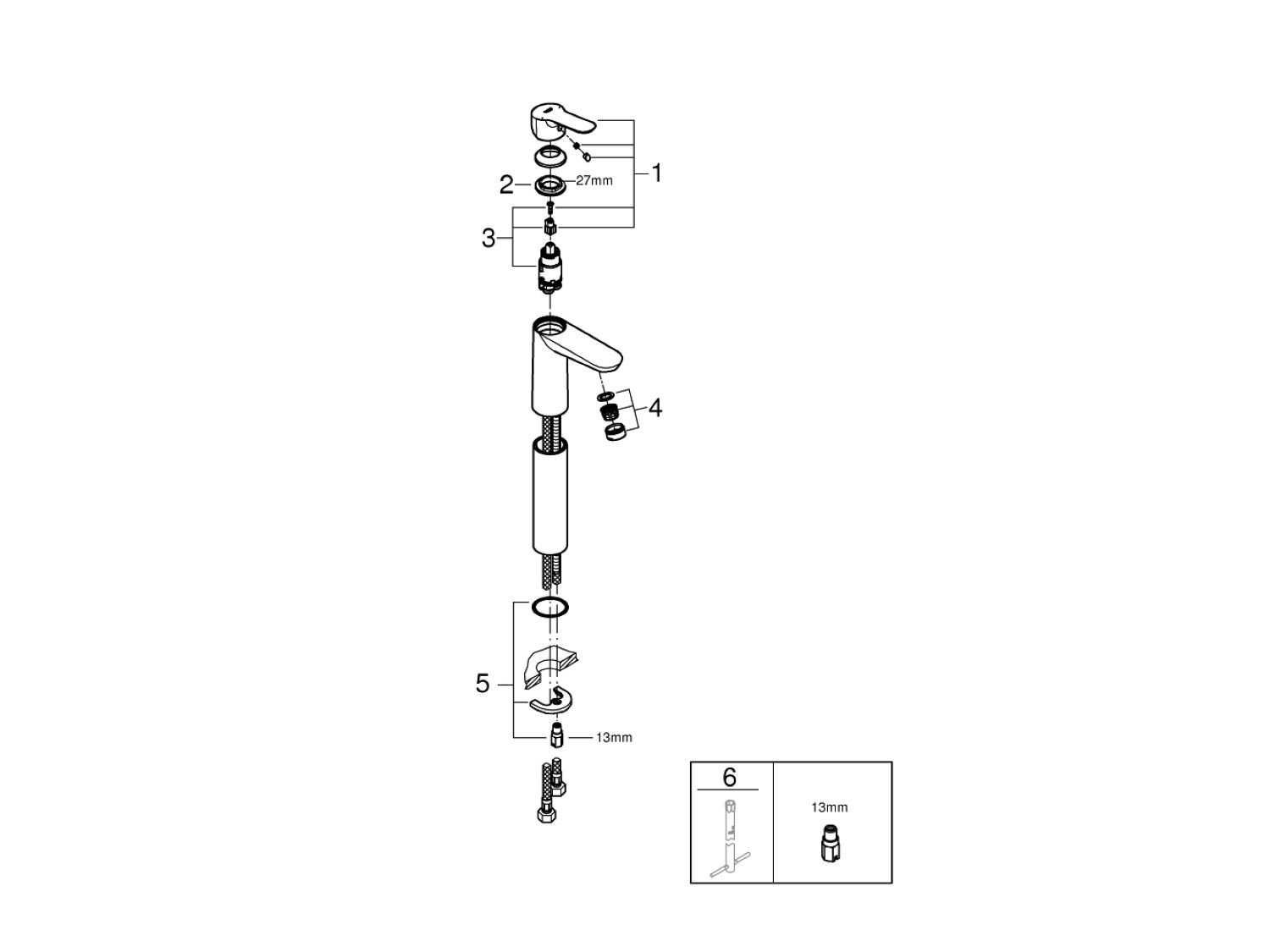 Смеситель для раковины Grohe BauEdge ARCH-00044808 - Вид №3