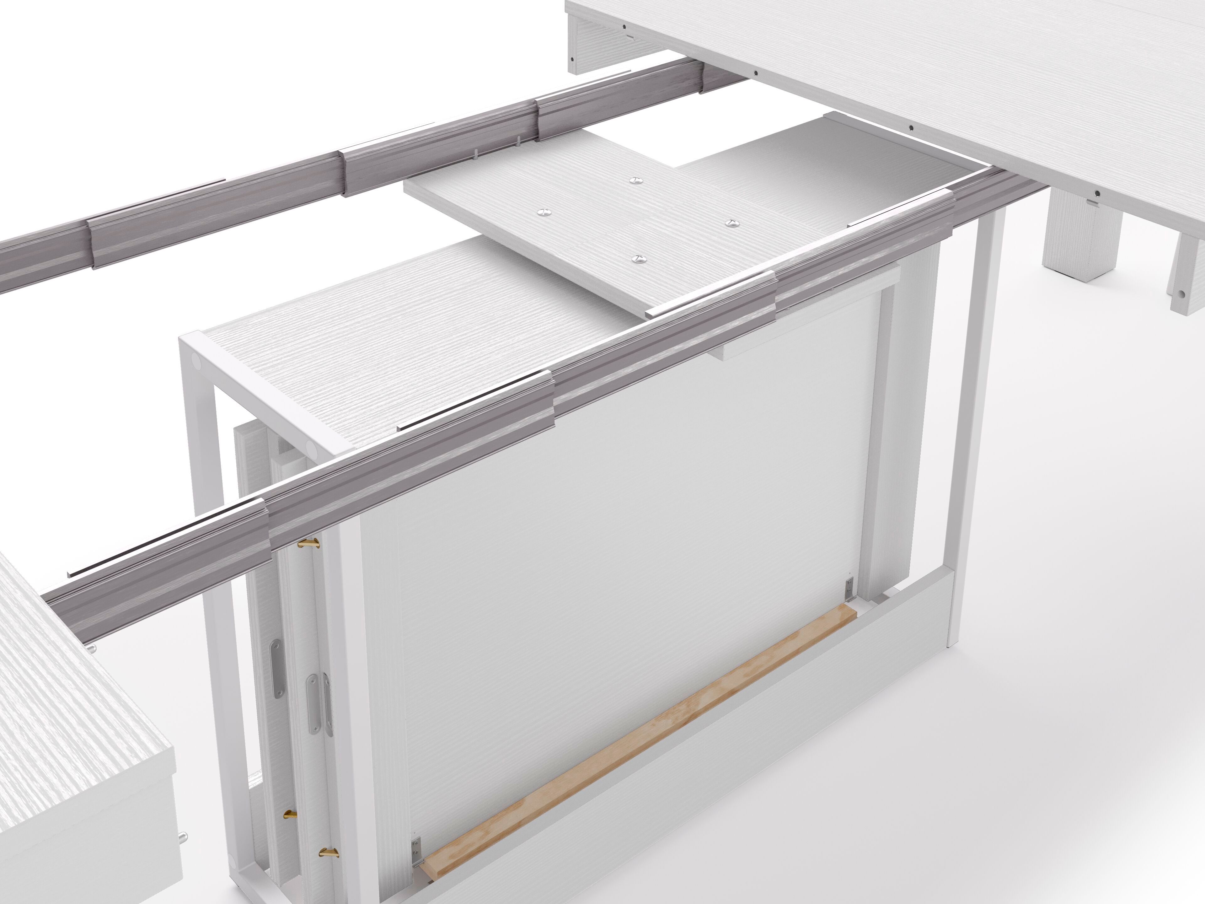 Выдвижная консоль из белого ясеня с 2 скамейками Mobili Fiver Rachele ARCH-00132193 - Вид №3