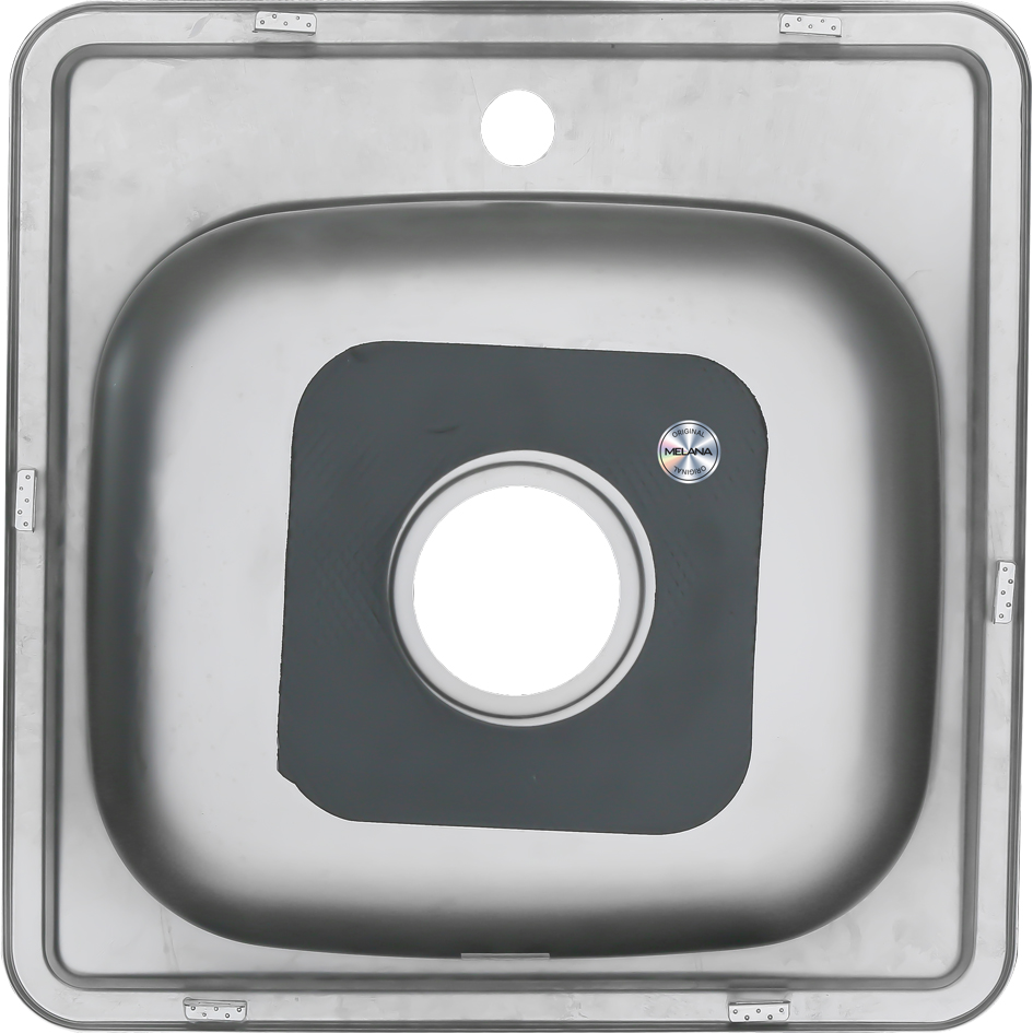 Мойка 4848 MELANA 0,6/160 врезная квадратная с сифоном (021 t *15) 021 t (*15) - Вид №2