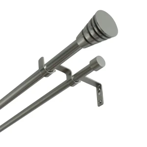 Настенный карниз раздвижной двухрядный KREAFORTA Асуан d16/19 160-300 см металл цвет никель