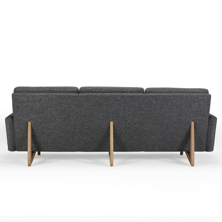 Диван трехместный Egsmark с мягкими подлокотниками, лакированный дуб, темно-серый Kragelund 20003202248 - Вид №5