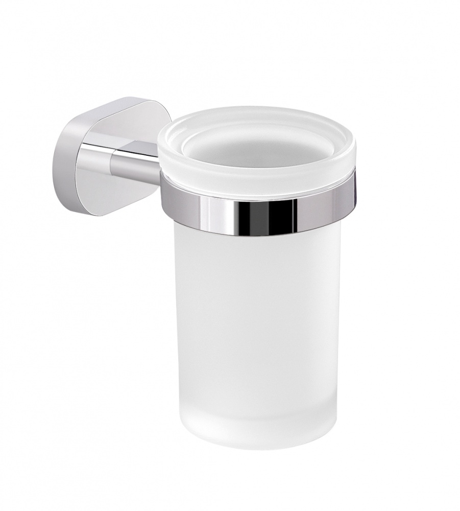 BE10(13) Gedy G-Bernina, настенный стеклянный стакан, цвет хром 