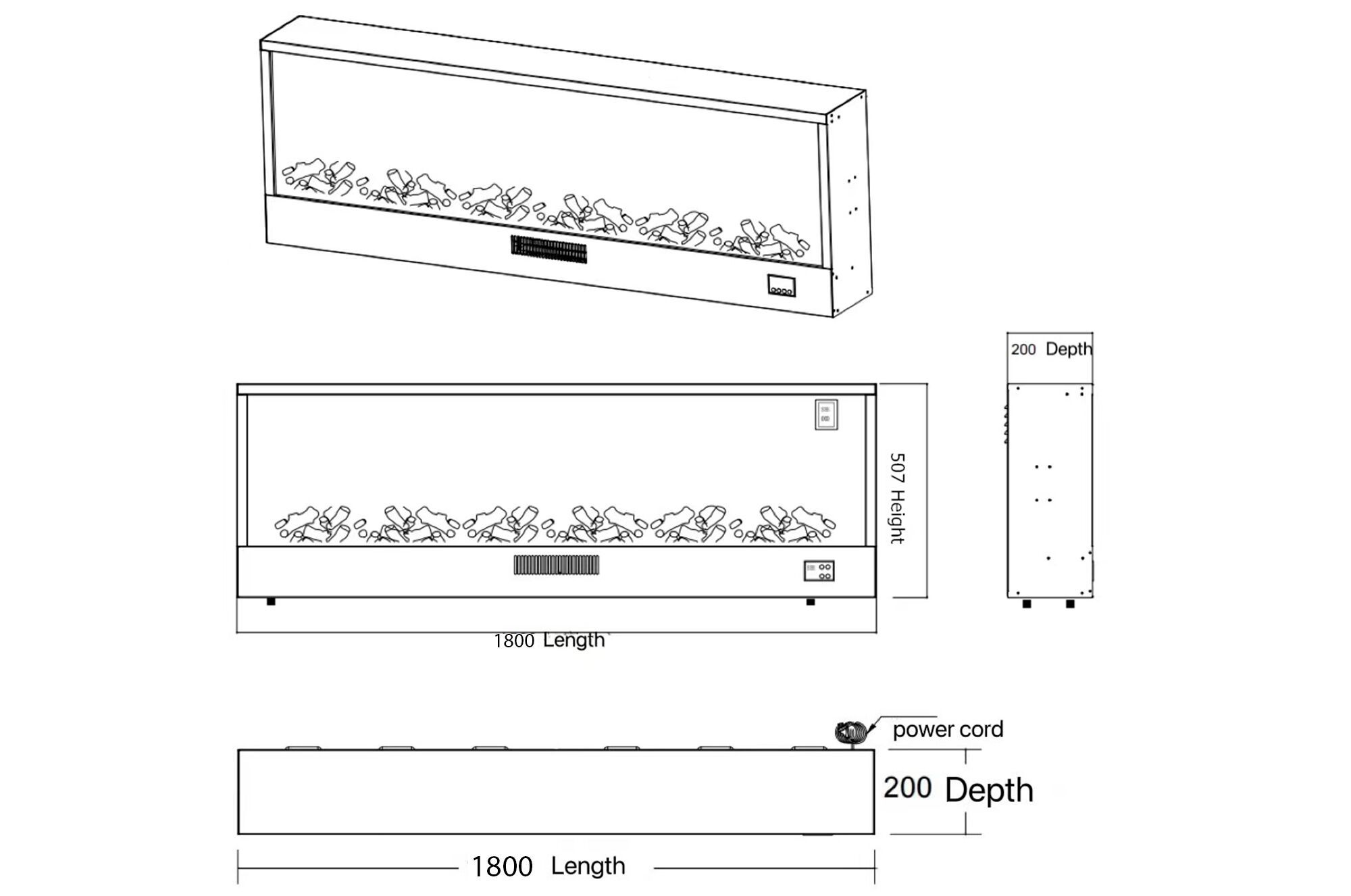 Электрический утопленный камин SINED AMIATA ARCH-00017641 - Вид №4