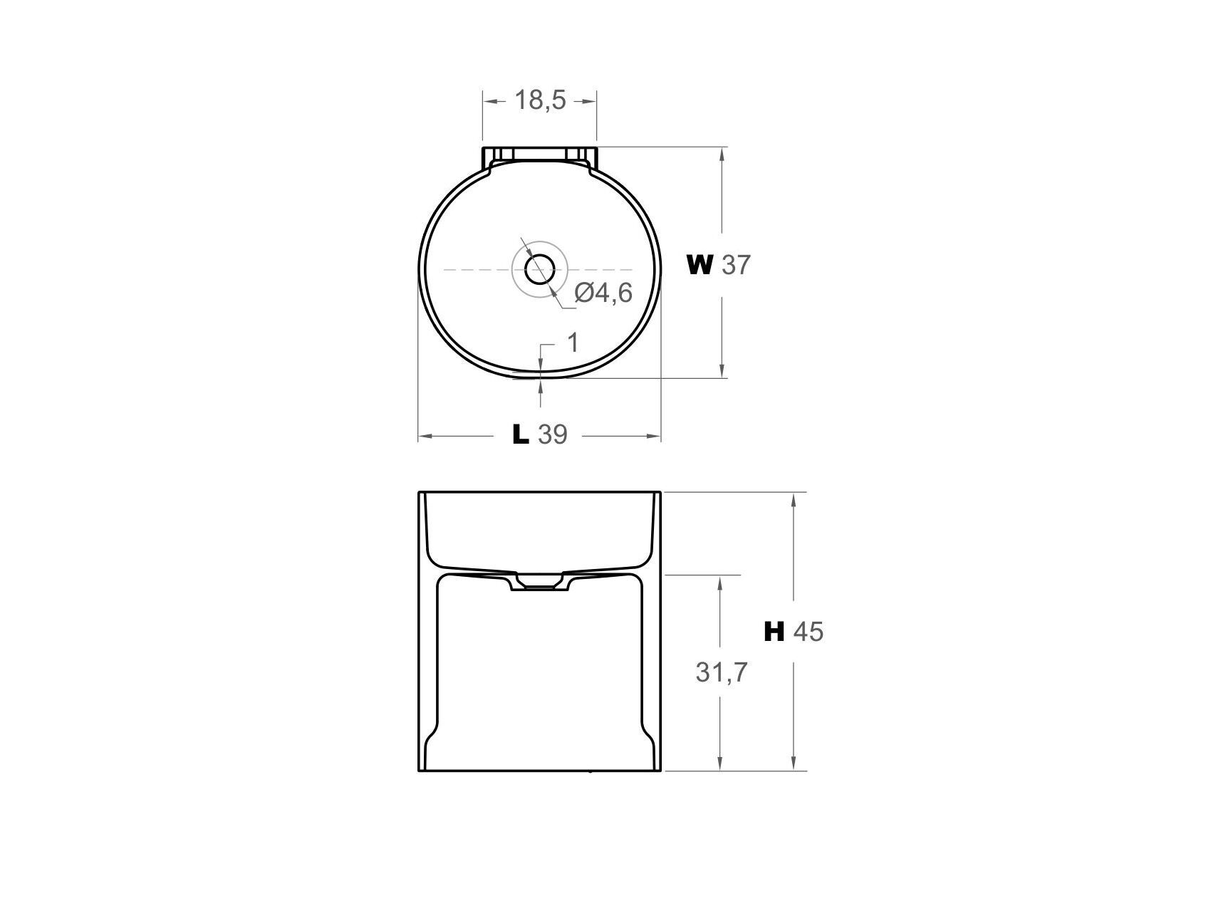 Круглый подвесной умывальник из твердой поверхности Inbani ARCH-00062416 - Вид №7