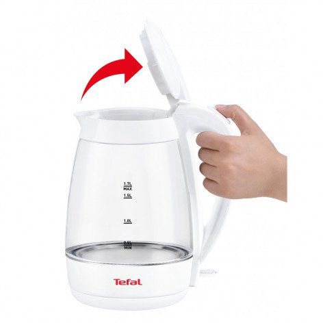 KO450132 Чайник / белый со стеклом, 2200вт, закрытая спираль, 1.7 л Tefal Santreyd  - Вид №3