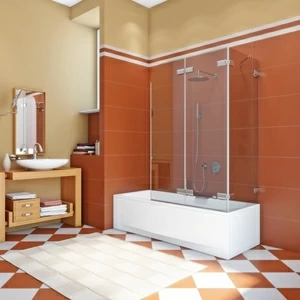 Шторка на ванну 170x160 GV-863B прозрачное стекло 6 мм GUTEWETTER TREND PEARL