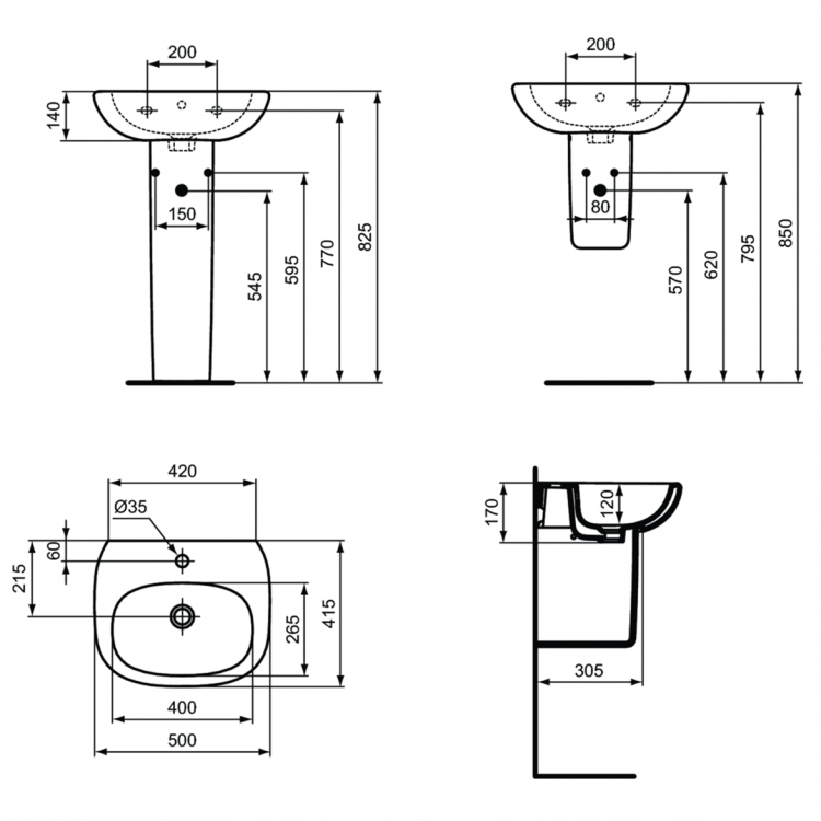 T009401 Раковина 50 см Ideal Standard TESI - Вид №6