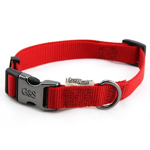 ПР0041947 Ошейник для собак 10x200-350мм нейлон Красный Great&Small 