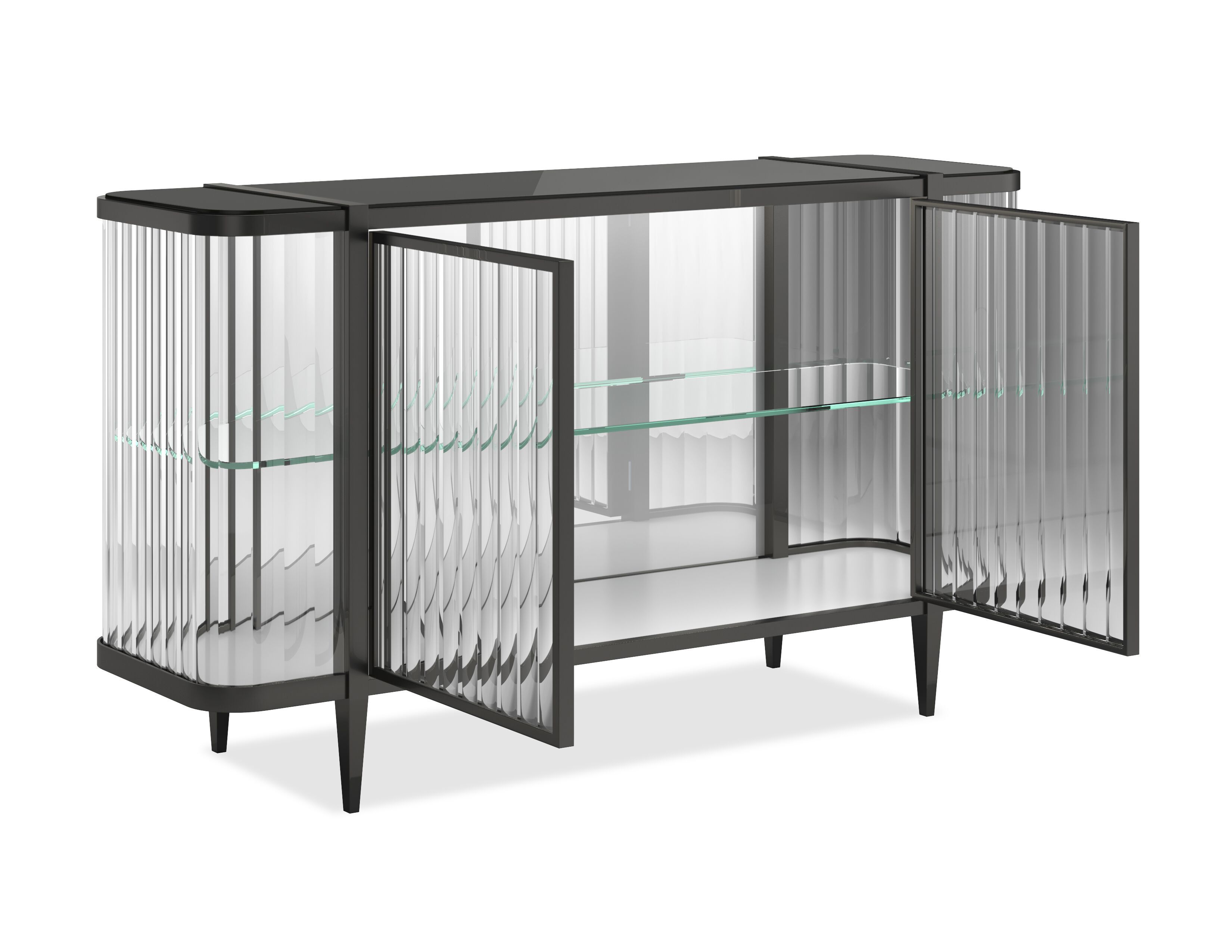 Стеклянный шкаф со встроенным освещением с распашными дверями Caracole STOP AND STARE ARCH-00037069 - Вид №20