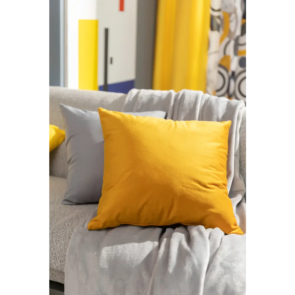 Подушка «Бархат», 40х40 см, цвет жёлтый 82332012 STLM-2060748 LINEN WAY  - Вид №5