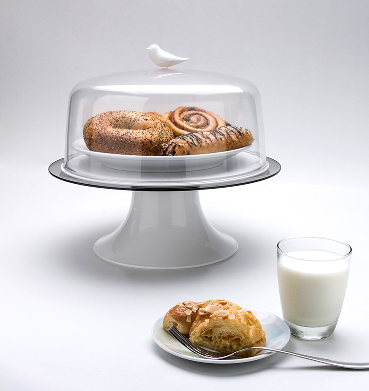 QL10189-WH Тортовница sparrow белая Qualy  - Вид №3