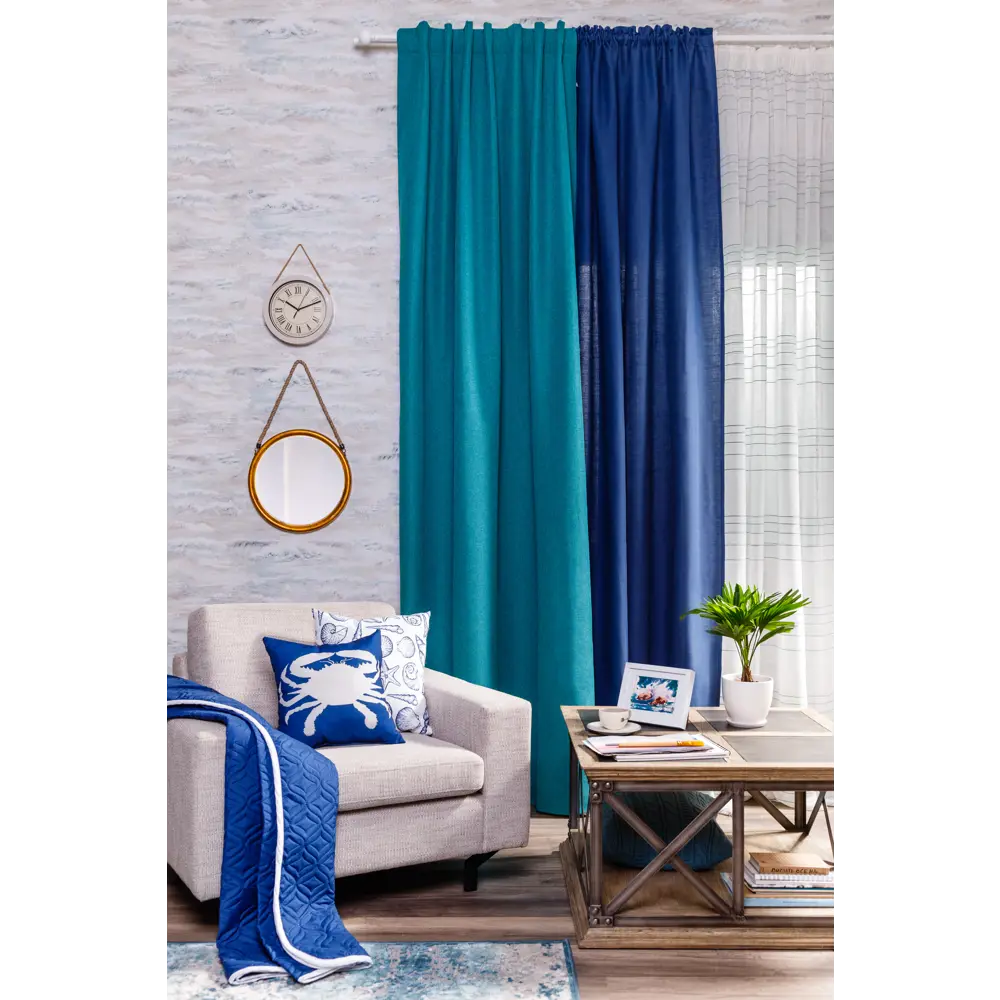 Штора на ленте «Ультрамарин» 145х260 см цвет синий ВАСИЛИСА STLM-2191414 - Вид №9