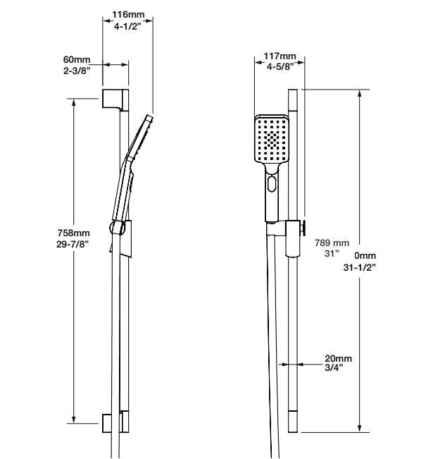 Набор термостатических встраиваемых ванн с ручным душем BARIL Petite B04 ARCH-00044143 - Вид №9