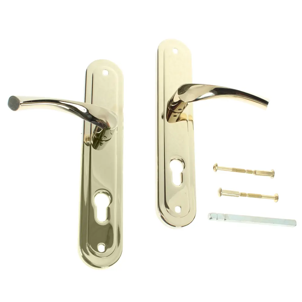 Дверная ручка Apecs на планке HP-85.0423-G золотистого оттенка 18776202 STLM-0899314 - Вид №1