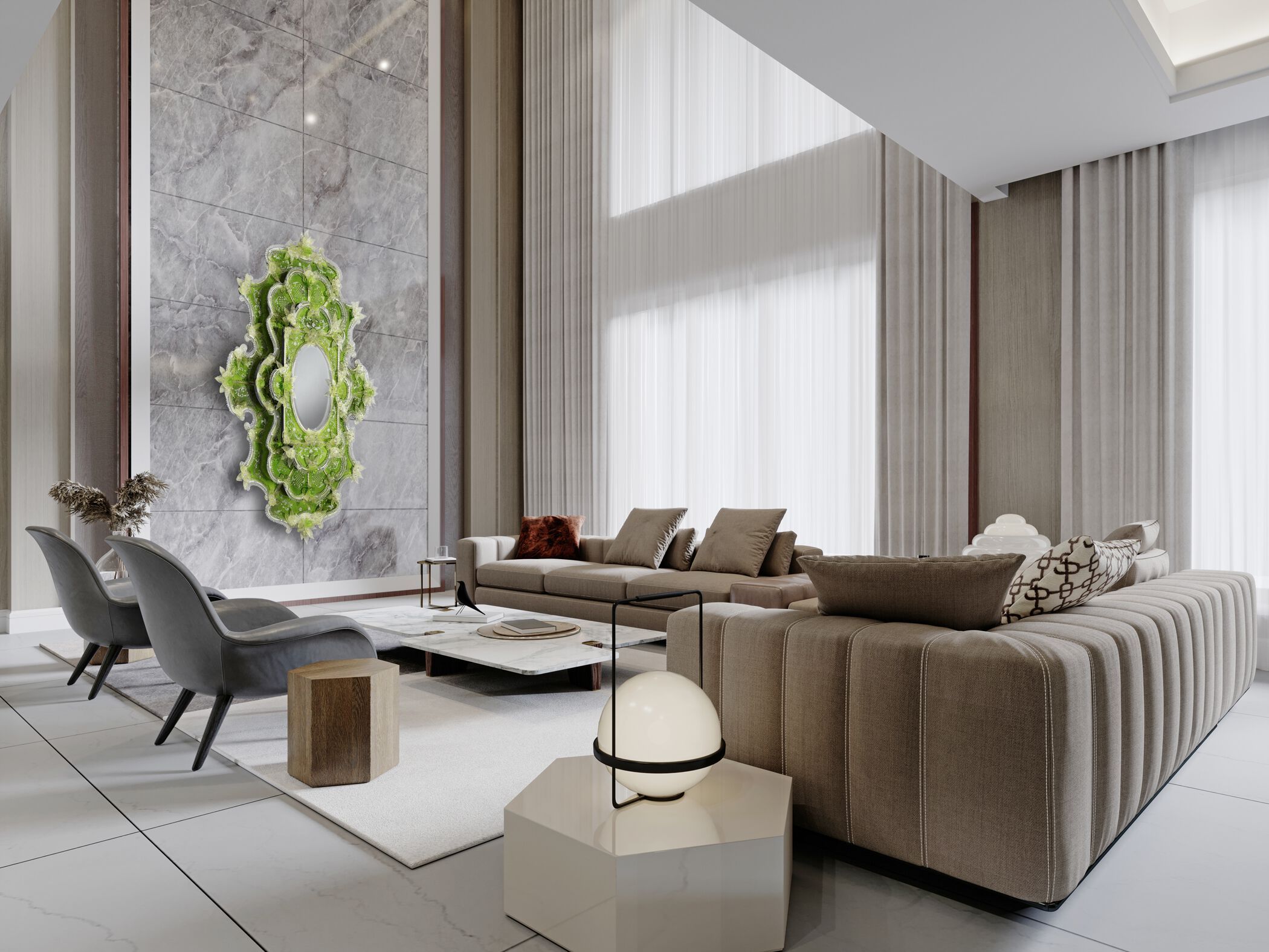 Настенное зеркало со стеклянной рамкой ARTE VENEZIANA FROG PRINCE ARCH-00023309 - Вид №2