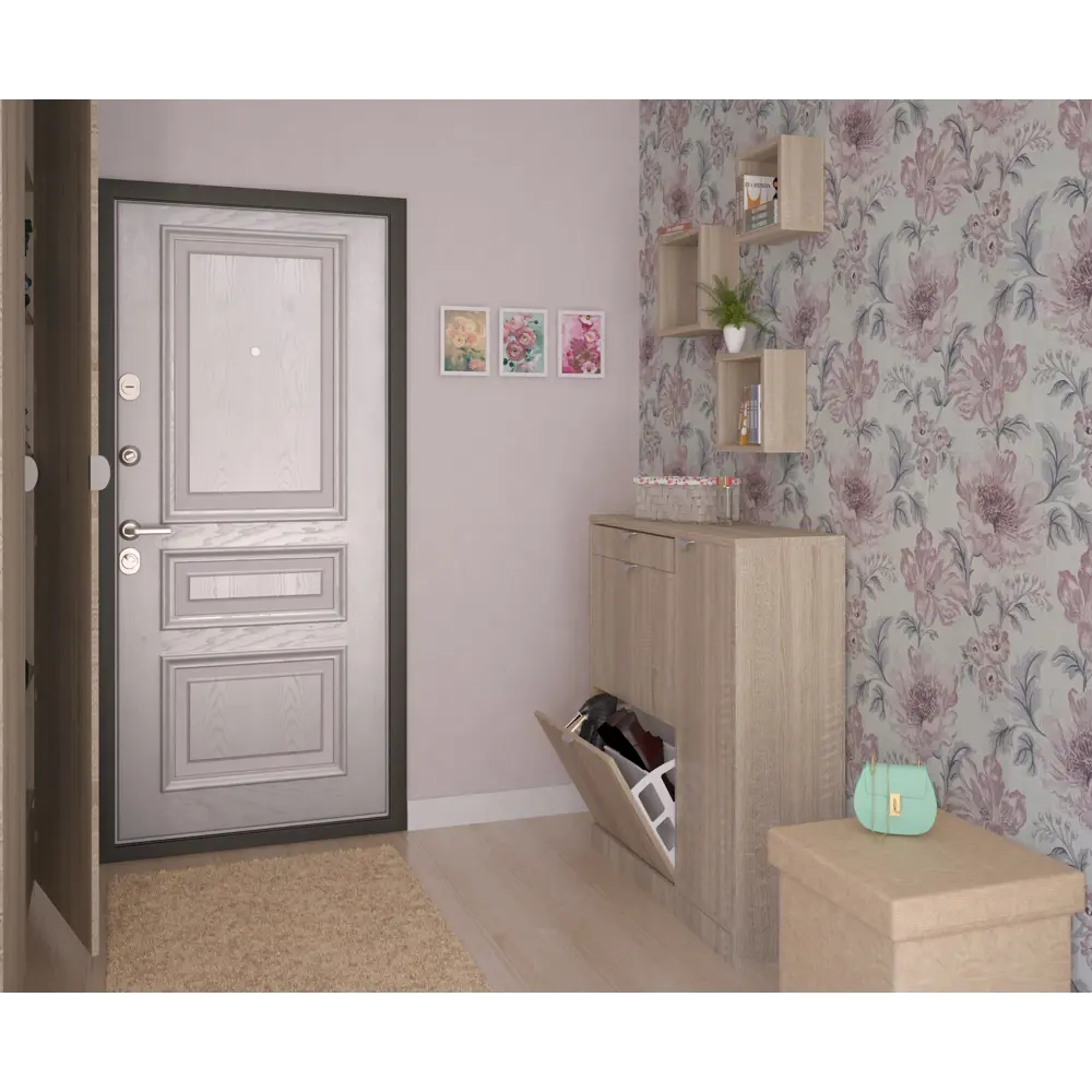 Каркас закрытой обувницы 95x103x30 см ЛДСП цвет дуб сонома Santreyd STLM-2005065 - Вид №3