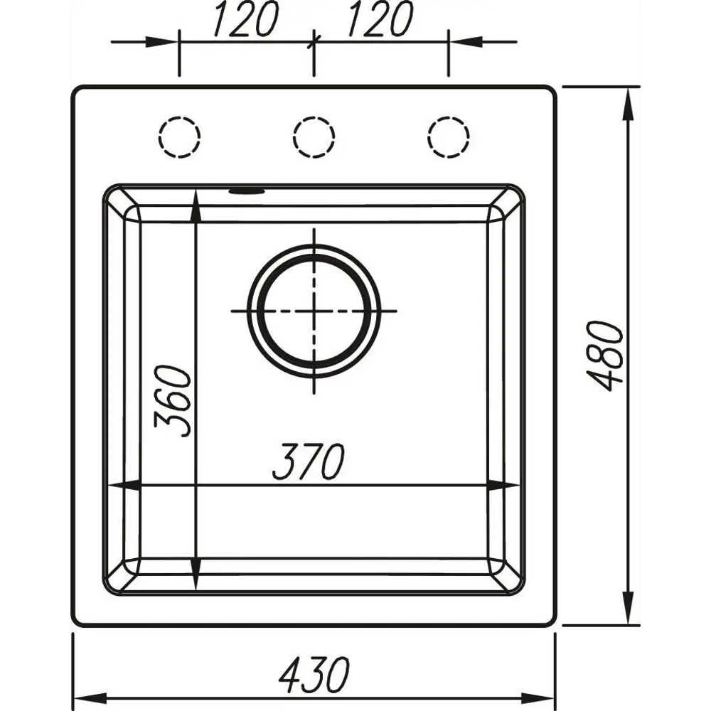 Мойка для кухни врезная KONSENSA 48x43 см глубина чаши 20 см кварц цвет белый Lm 43x48 STLM-2088660 - Вид №6