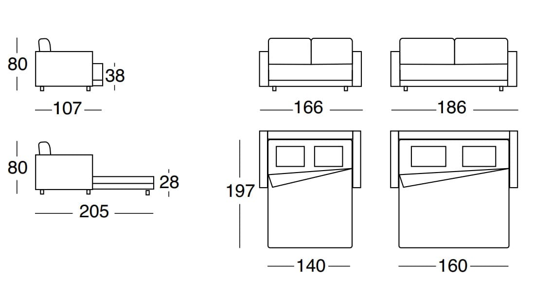Диван-кровать из ткани Dema ARNO' ARCH-00100564 - Вид №5