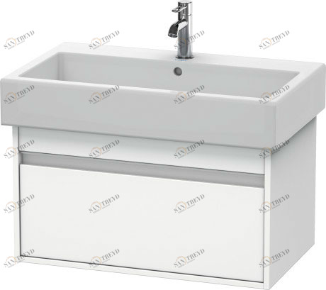 KT668701818 Тумбочка подвесная Ketho #KT6687 750 x 440 мм Белый матовый, декор Duravit