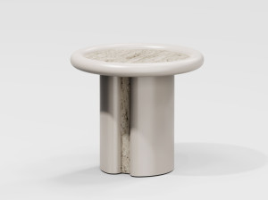 Мраморный круглый журнальный столик