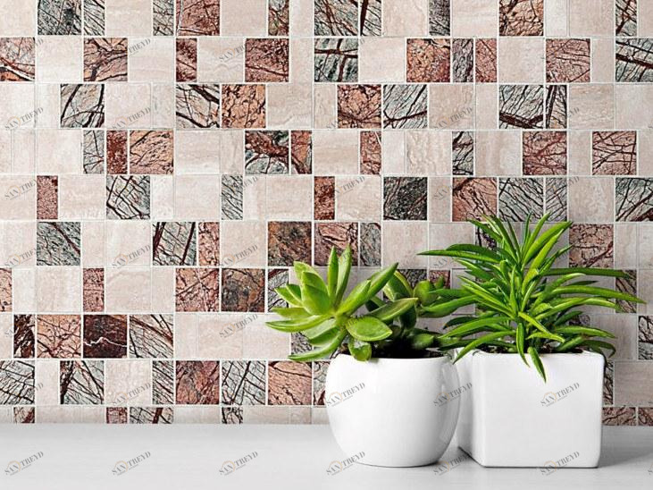 Ideamarmo Мозаика из тропического леса и травертина Ramage Rmg 1101