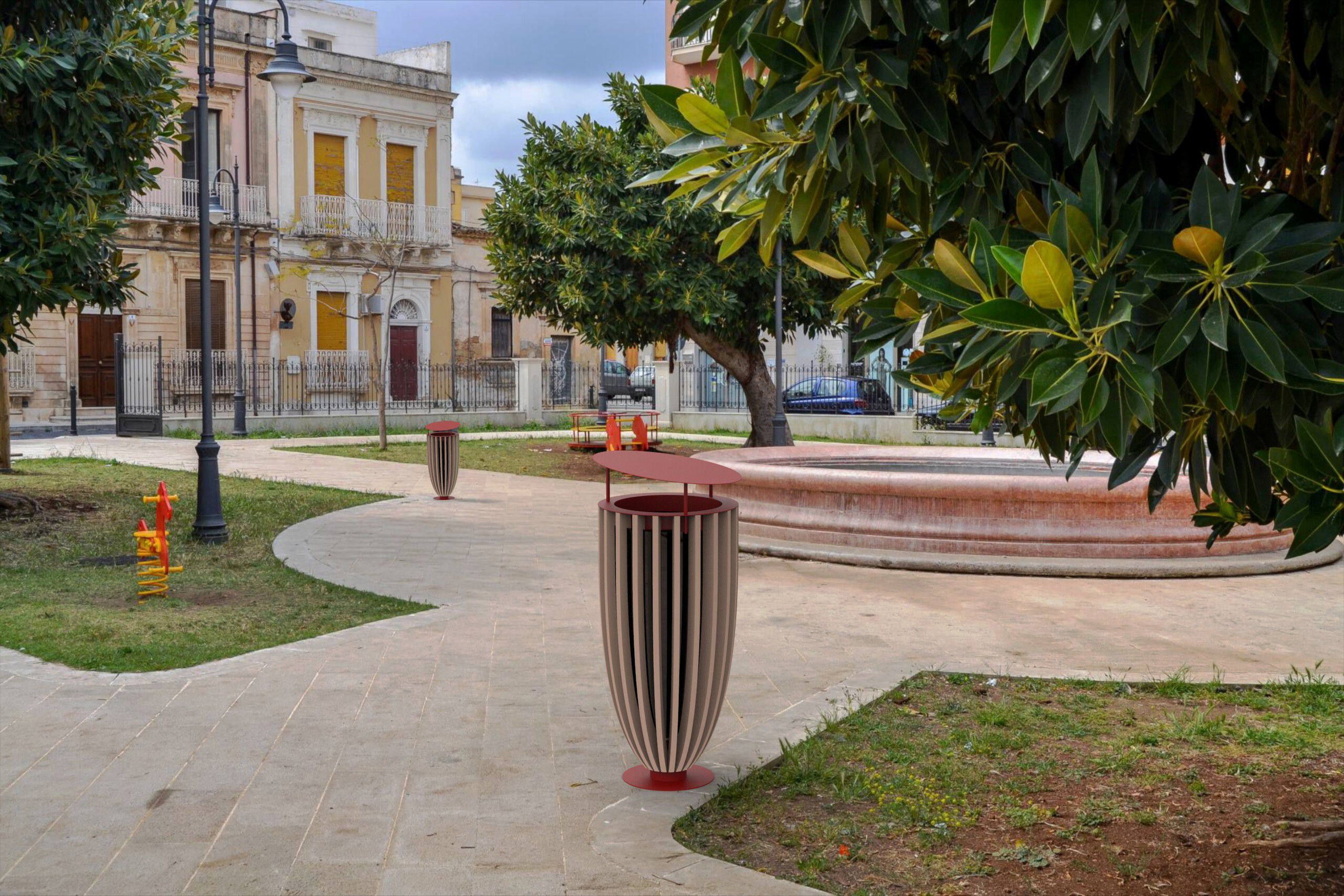 Наружные стальные и деревянные стойки для мусора CITYSì BASKET ARCH-00093295 - Вид №3