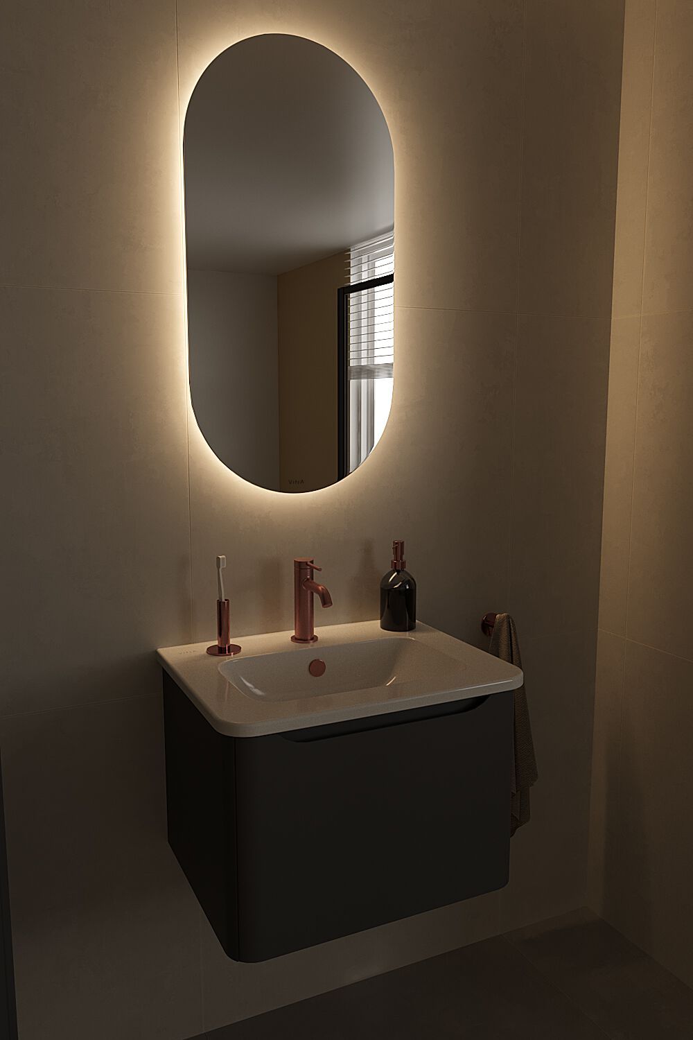 Подвесной шкаф для умывальника со встроенной раковиной VitrA Bathrooms Integra Round ARCH-00114704 - Вид №8