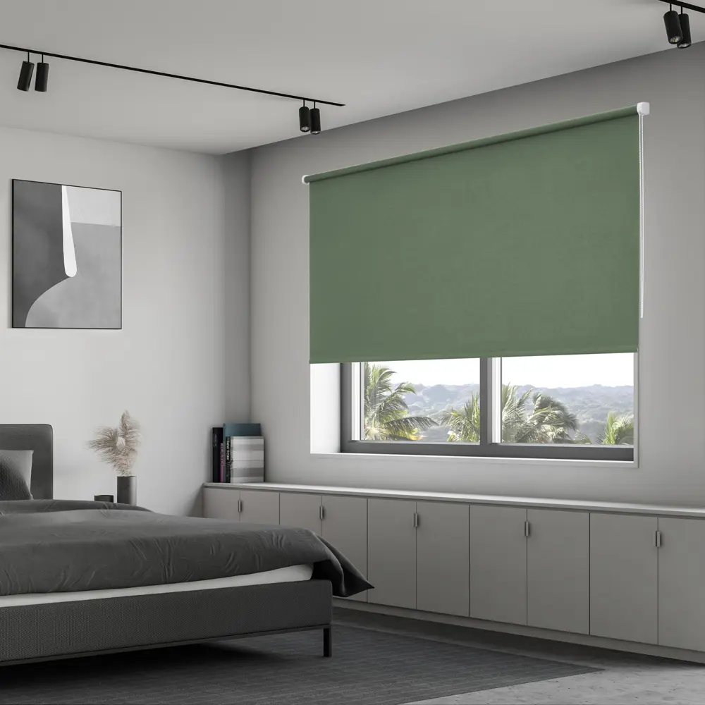 Штора рулонная блэкаут KREAFORTA Karelia 180x175 см зеленая STLM-2156147 - Вид №7