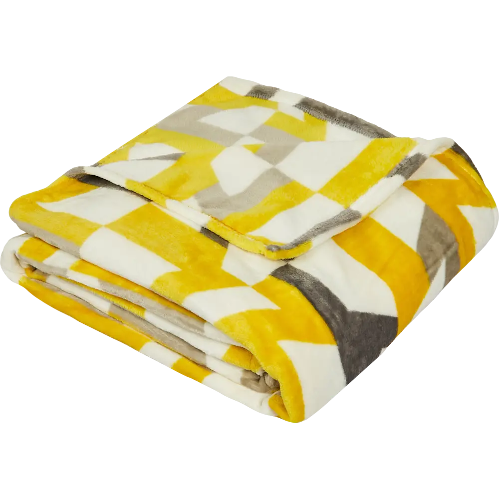 Плед Dilara 150x200 см фланель цвет желто-серый Ardenza Подиум STLM-2105141 - Вид №1