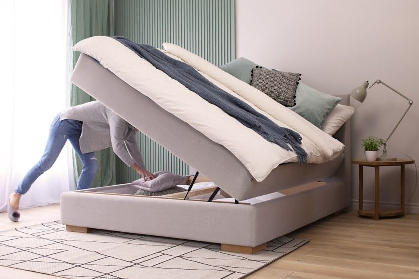 Heavens Двуспальная кровать из ткани с мягким изголовьем sun-id-1371995 - Вид №3