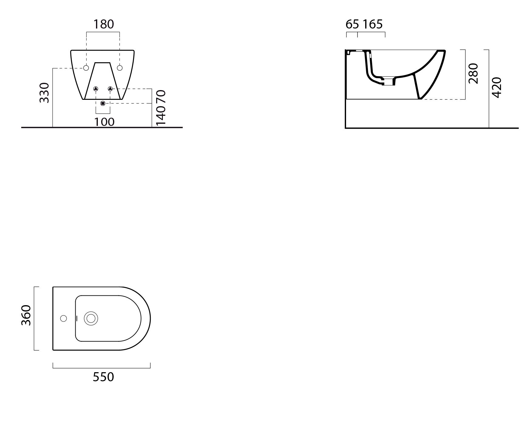 Керамическая настенная проволока для биде GSI ceramica Color Elements ARCH-00042785 - Вид №2