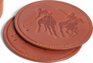 10652175 Ralph Lauren Home Набор подставок Ralph Lauren Home "Гаретт" 13см (кожа, кэмэл) Кожа искусственная