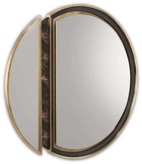 Porustudio Круглое зеркало из латуни с настенной рамой sun-id-1370963 - Вид №1