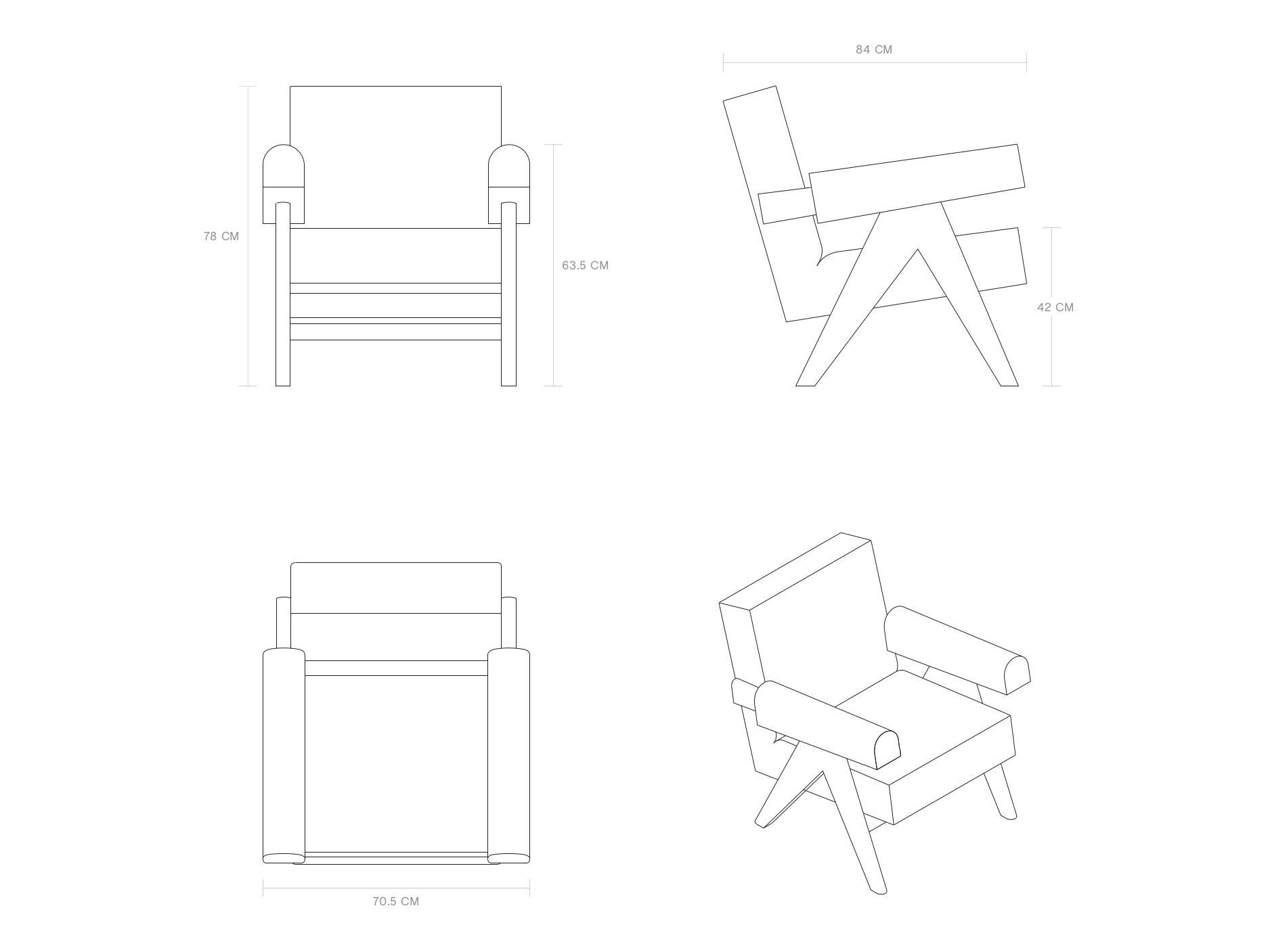 Тканевое кресло с подлокотниками Phantom Hands Project Chandigarh ARCH-00027170 - Вид №6