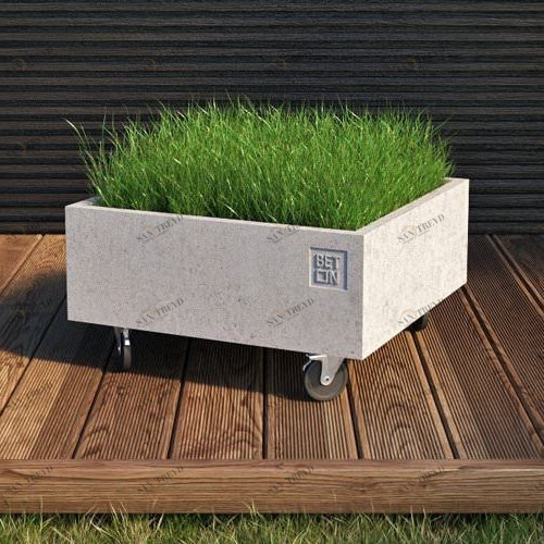 BetOn Горшок цветочный на колесах 600*600 ГОРШКИ ИЗ ФИБРОБЕТОНА CP104ВF