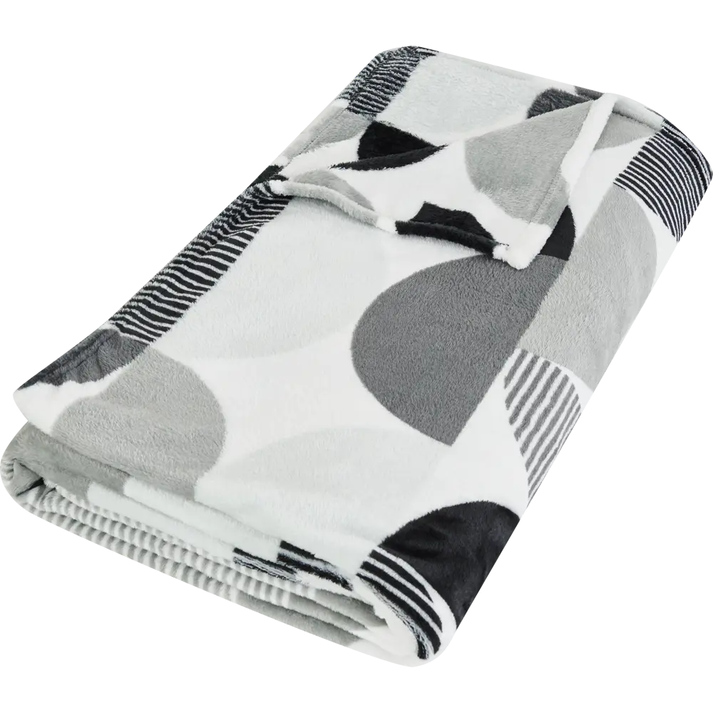 Плед Arli 200x220 см фланель цвет черно-белый Ardenza STLM-2090400