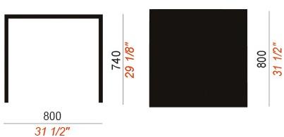 COLOS Штабелируемый квадратный стол из стали с порошковым покрытием Qu sun-id-1411119 - Вид №5