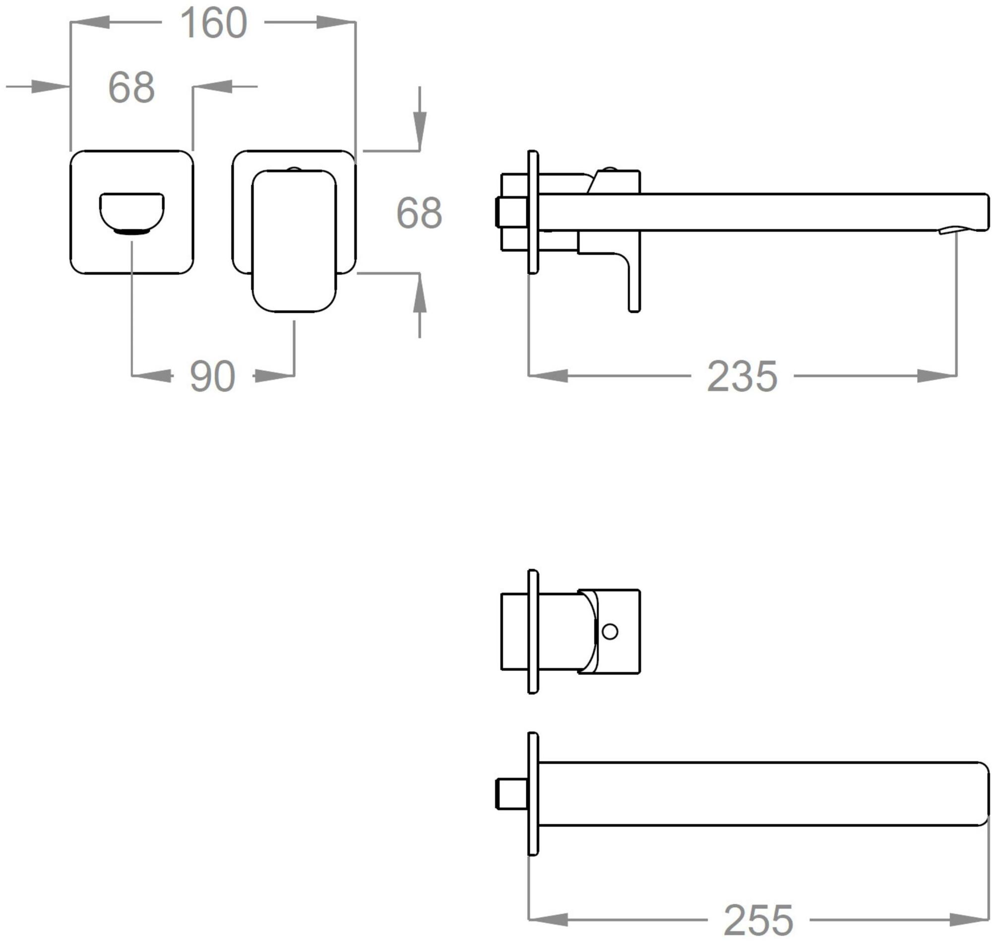 Fir Italia Смеситель для умывальника настенный из латуни с одной ручкой Daily 44 4418208 - Вид №1
