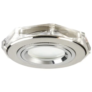 Спот встраиваемый Miragio GU5.3х35Вт, хром с синей подсветкой LED