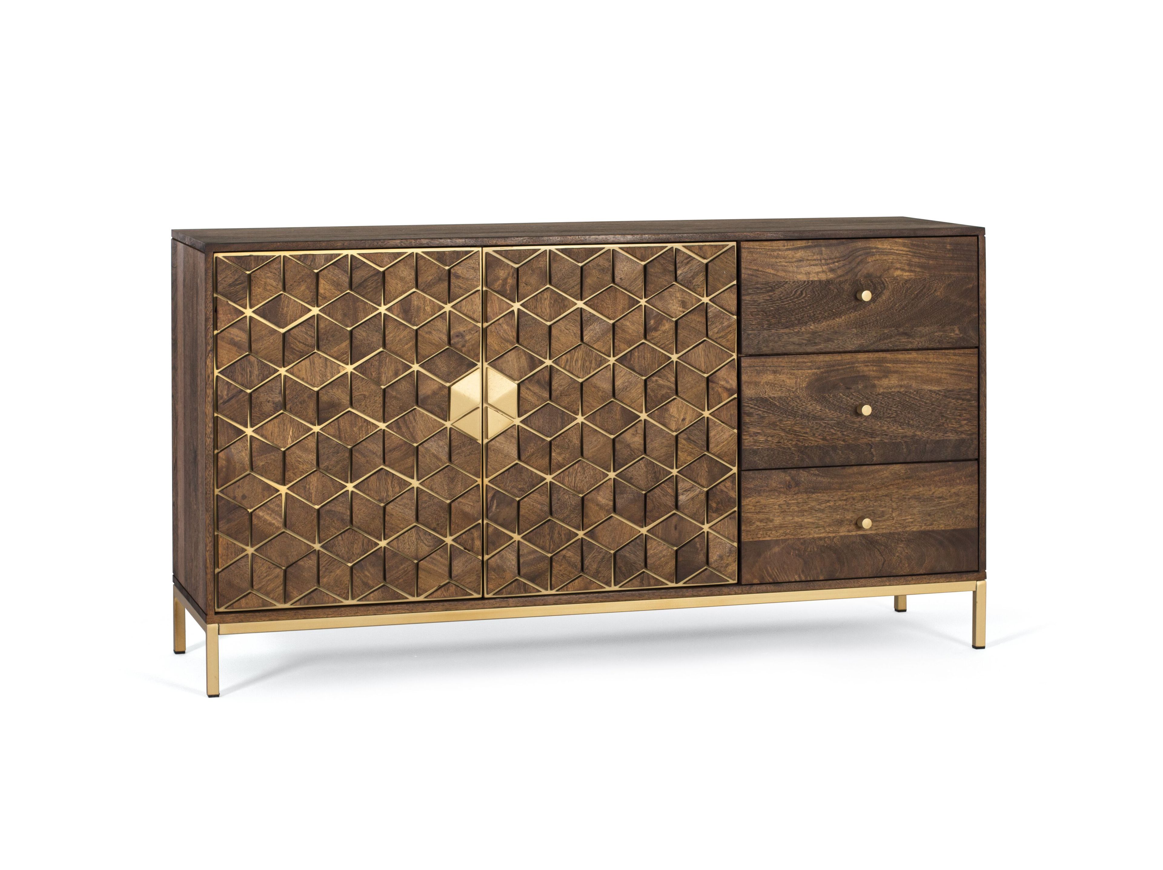 Шкаф из манго с выдвижными ящиками и распашными дверцами Giner y Colomer Bora Bora ARCH-00084177 - Вид №1