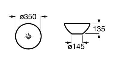 Фарфоровая столешница круглый умывальник Roca BOL 32787L..0 ARCH-00107607 - Вид №1