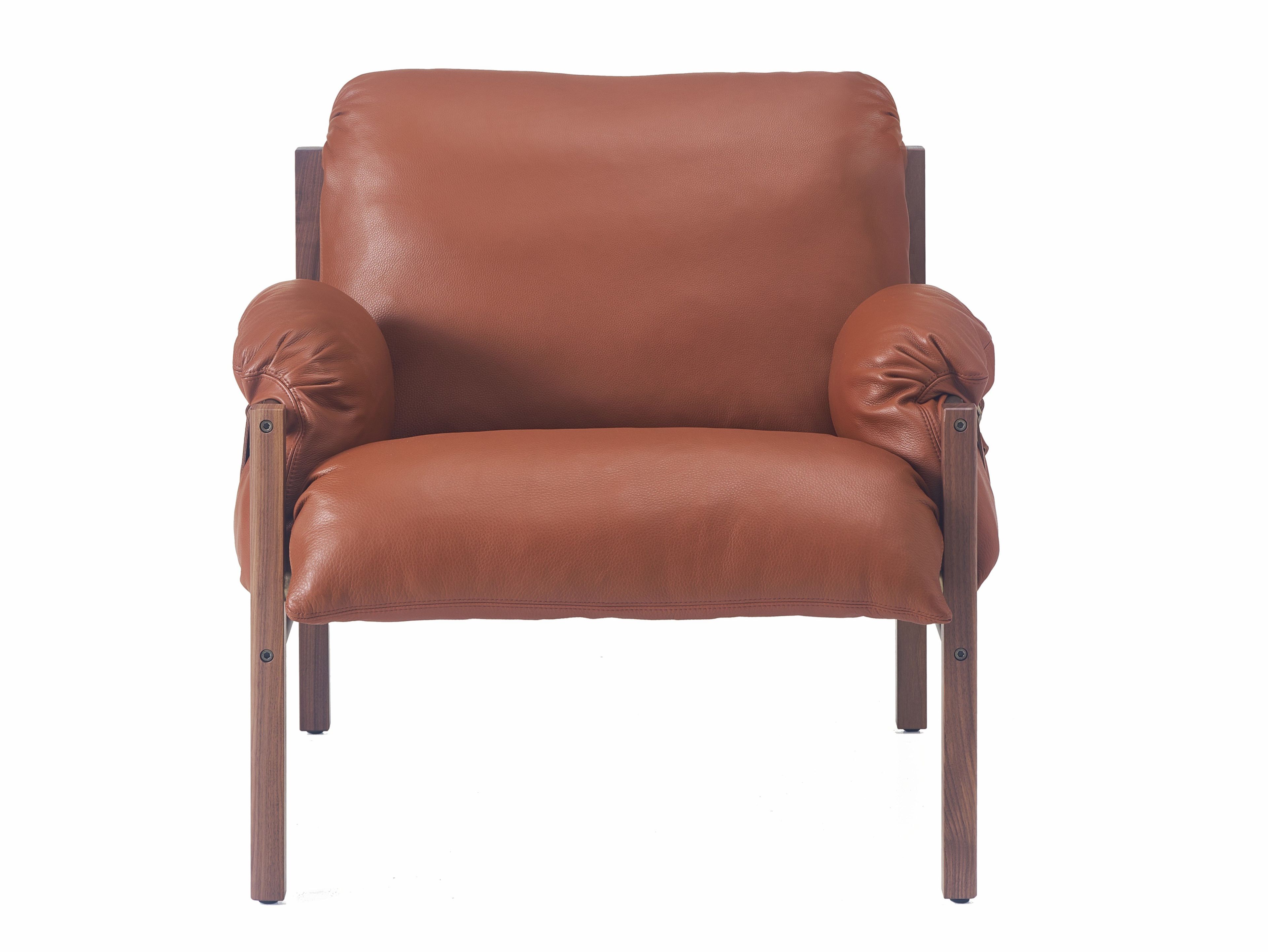 Кожаное клубное кресло с подлокотниками BassamFellows Слинг ARCH-00103401 - Вид №1