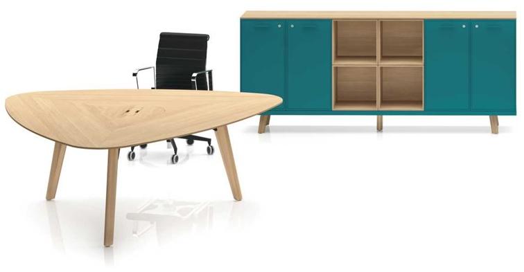 Bralco Стол для совещаний треугольной формы из дуба Rail sun-id-1444553 - Вид №1