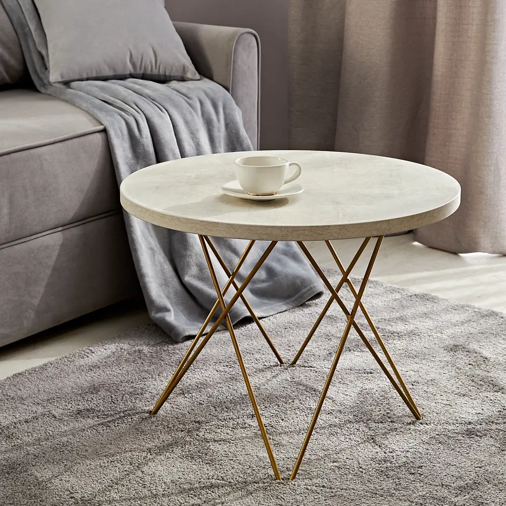 Журнальный столик круглый 60x60 см белый Sheffilton STLM-2040505