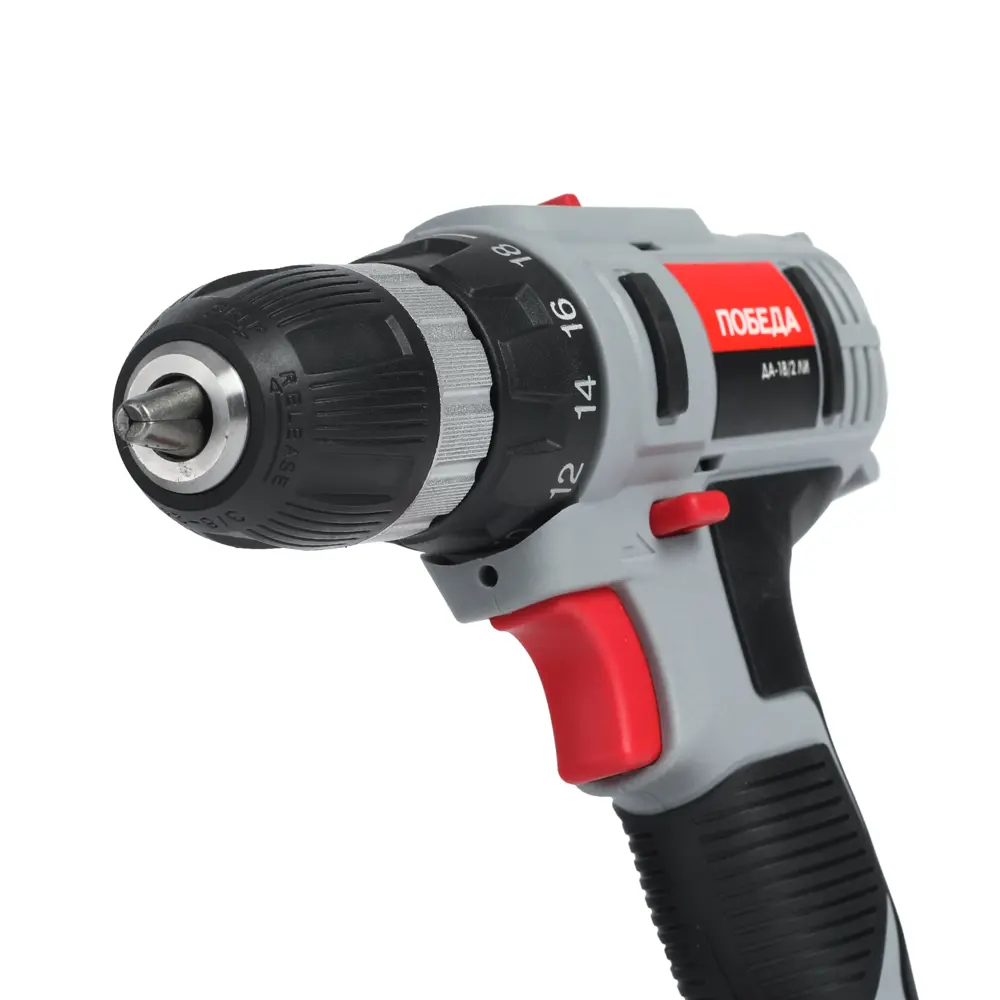 Дрель-шуруповерт аккумуляторная Победа ДА-18/2 ЛИ, 18 В Li-Ion 2x2 Ач STLM-2082089 - Вид №4