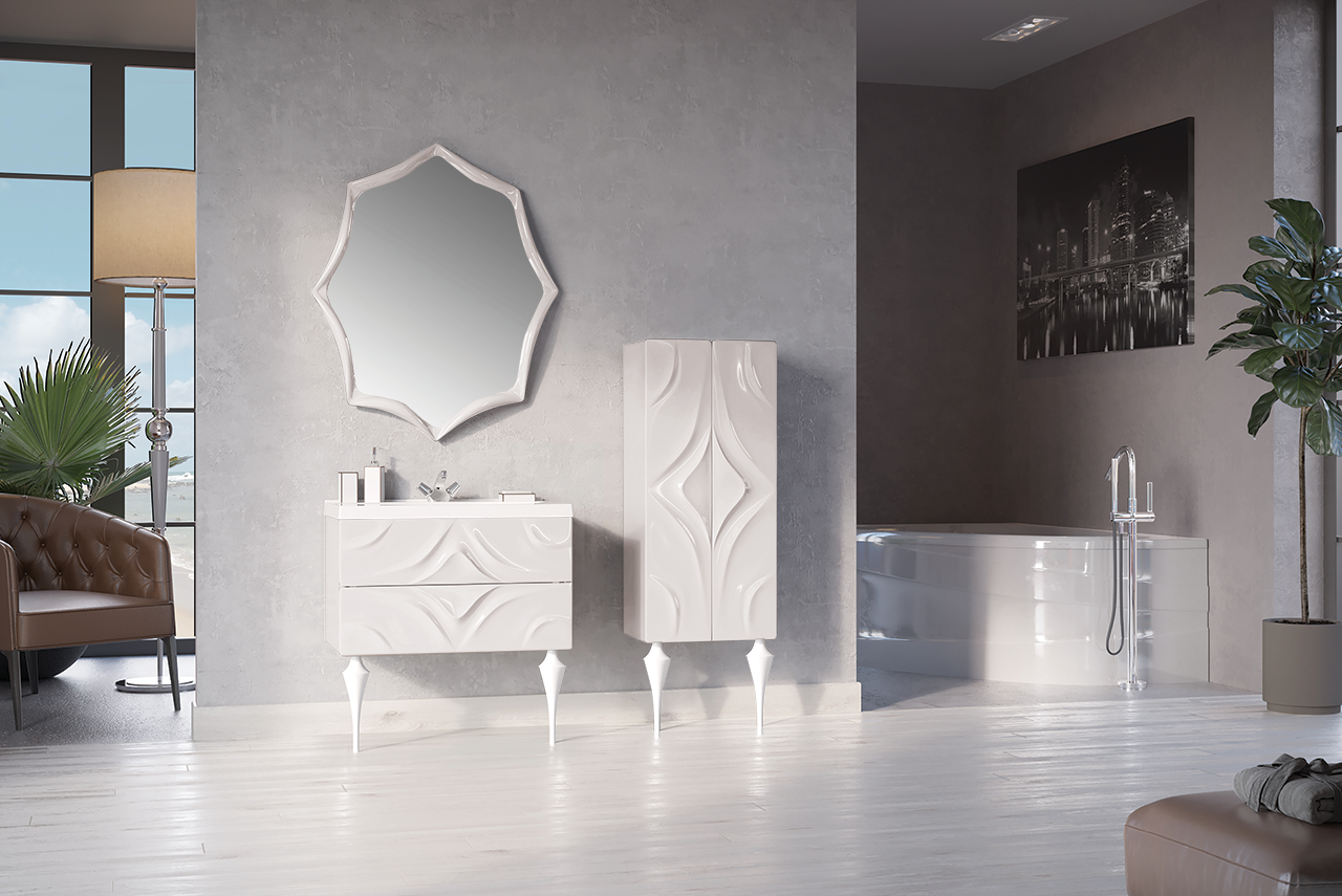 У67653 Зеркало Angel 80*100 White 1 Marka Art