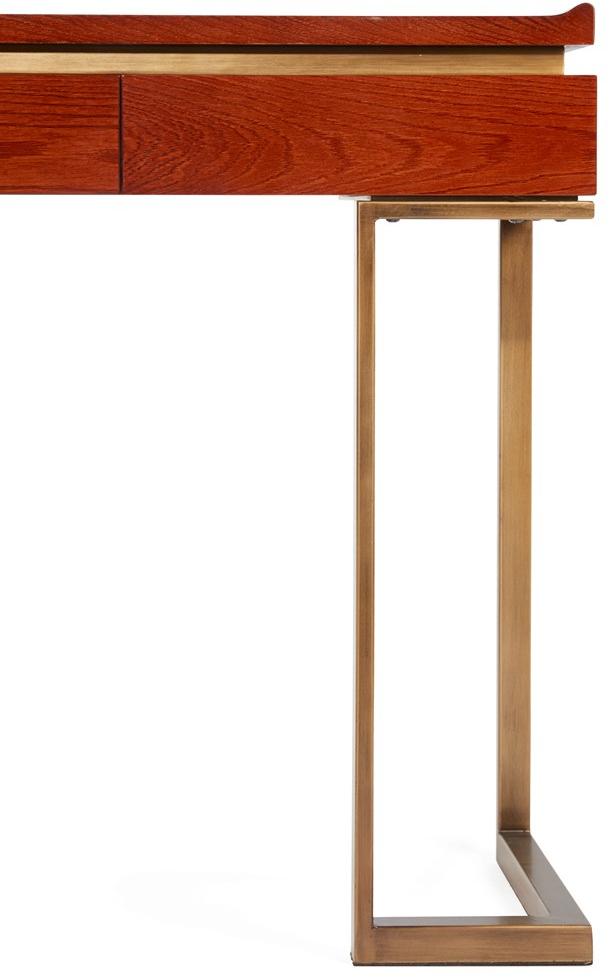 HUGUES CHEVALIER Прямоугольная кожаная консоль с ящиками Iconic sun-id-1410667 - Вид №1