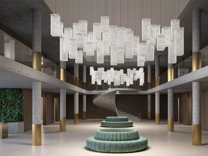 Подвесной светильник с кристаллами Masiero куб ARCH-00097089