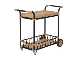 Алюминиевая и тиковая садовая тележка для еды